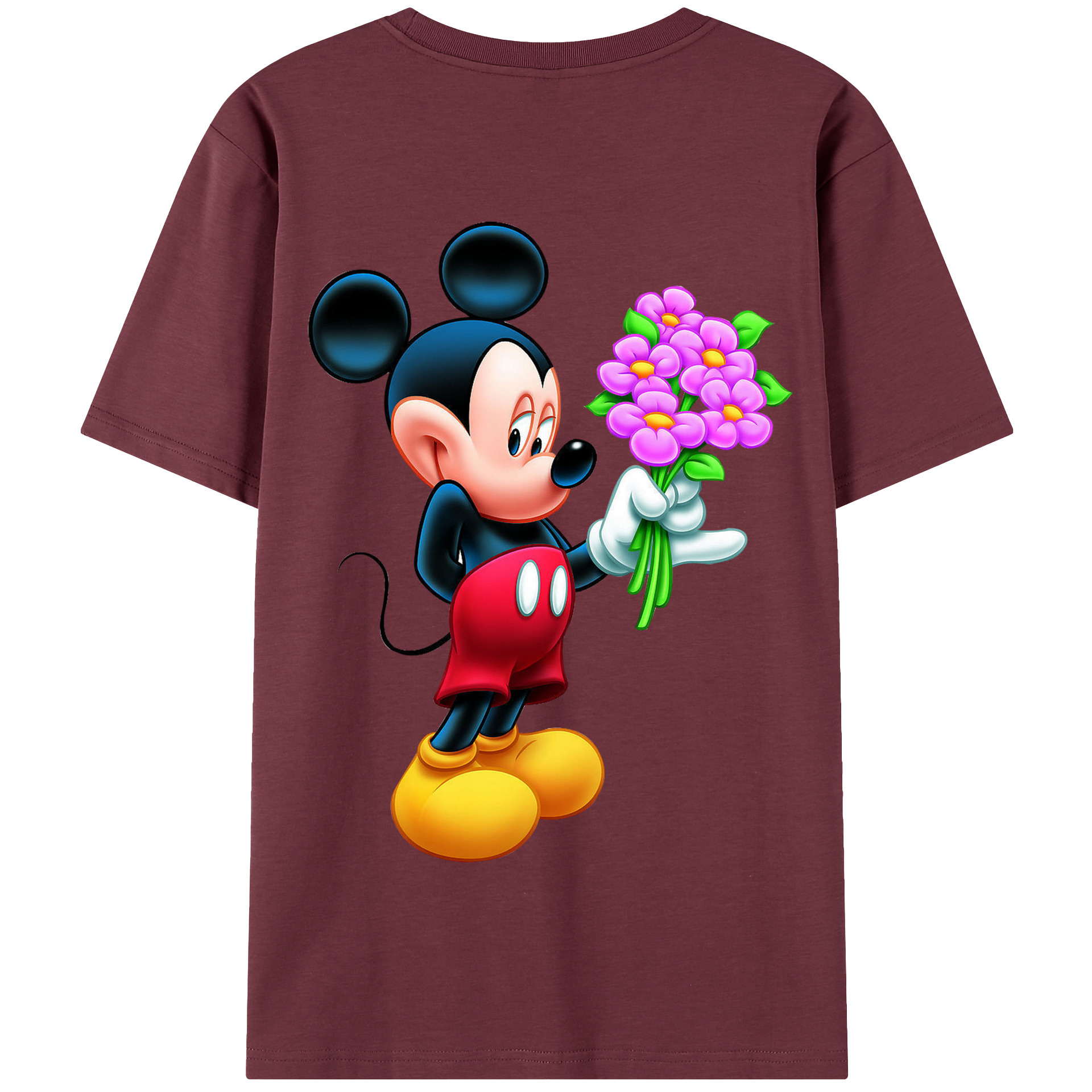 （画像用） ミッキーマウス Mickey Mouse 綿100％半袖Tシャツ（背面プリント）